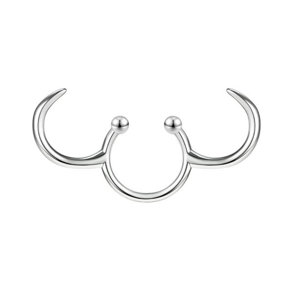 1PC Fake Septum Nose Ring Hoop, Non Pierced Nose Cuffs Faux Clicker Hanger 7