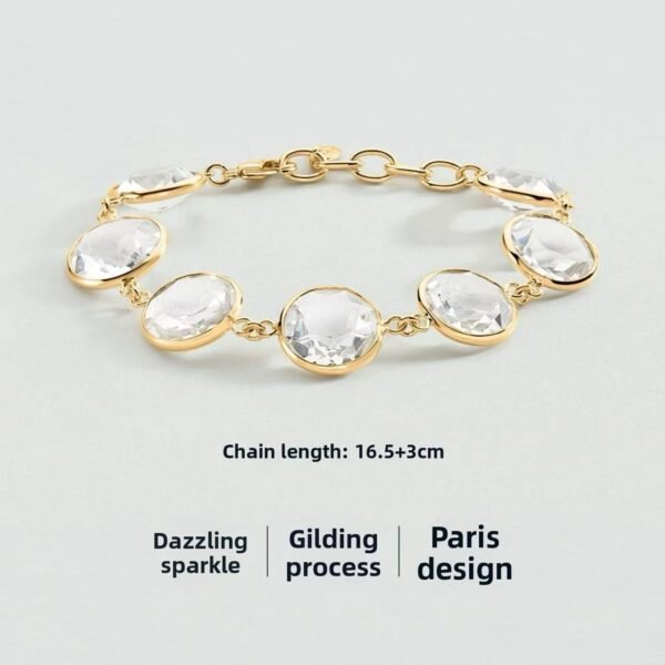 12mm Crystal CLR Cushion Cut Goldtone Bracelet
