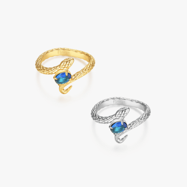 Blue Gem Snake Ring