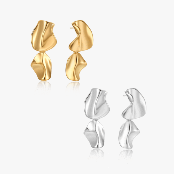 Freya Organic Texture Drop Earrings