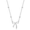 Valentines Day Gifts for Her - Dainty Bow Necklace for Women 14K Gold Plated Cute Choker Small Pendant Charm Necklaces