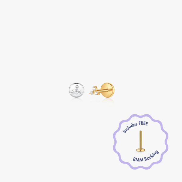 Micro Twinkle Titanium Flat Back Stud (Single)